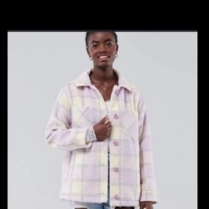 Hollister Cozy Brushed plaid  Shirt Jacket